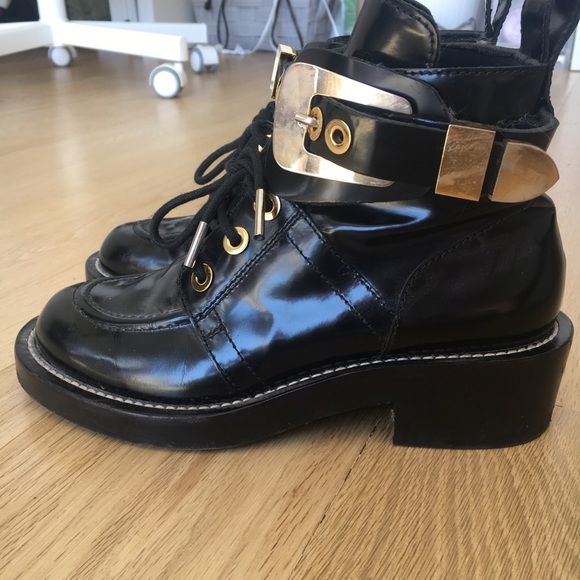 Balenciaga black centurion ankle buckle booties - Picture 3 of 7